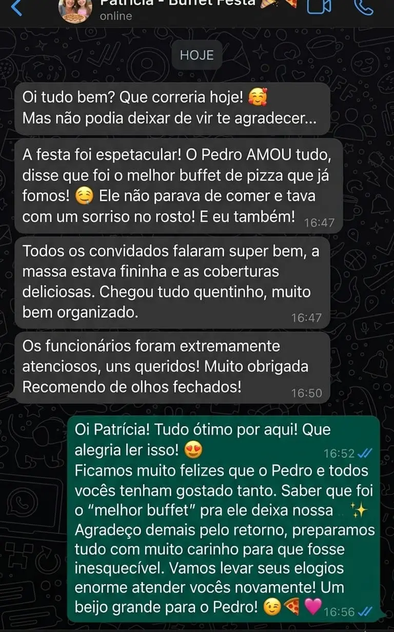 Print de Avaliação do WhatsApp